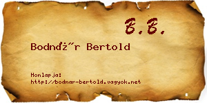 Bodnár Bertold névjegykártya