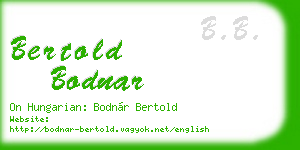 bertold bodnar business card